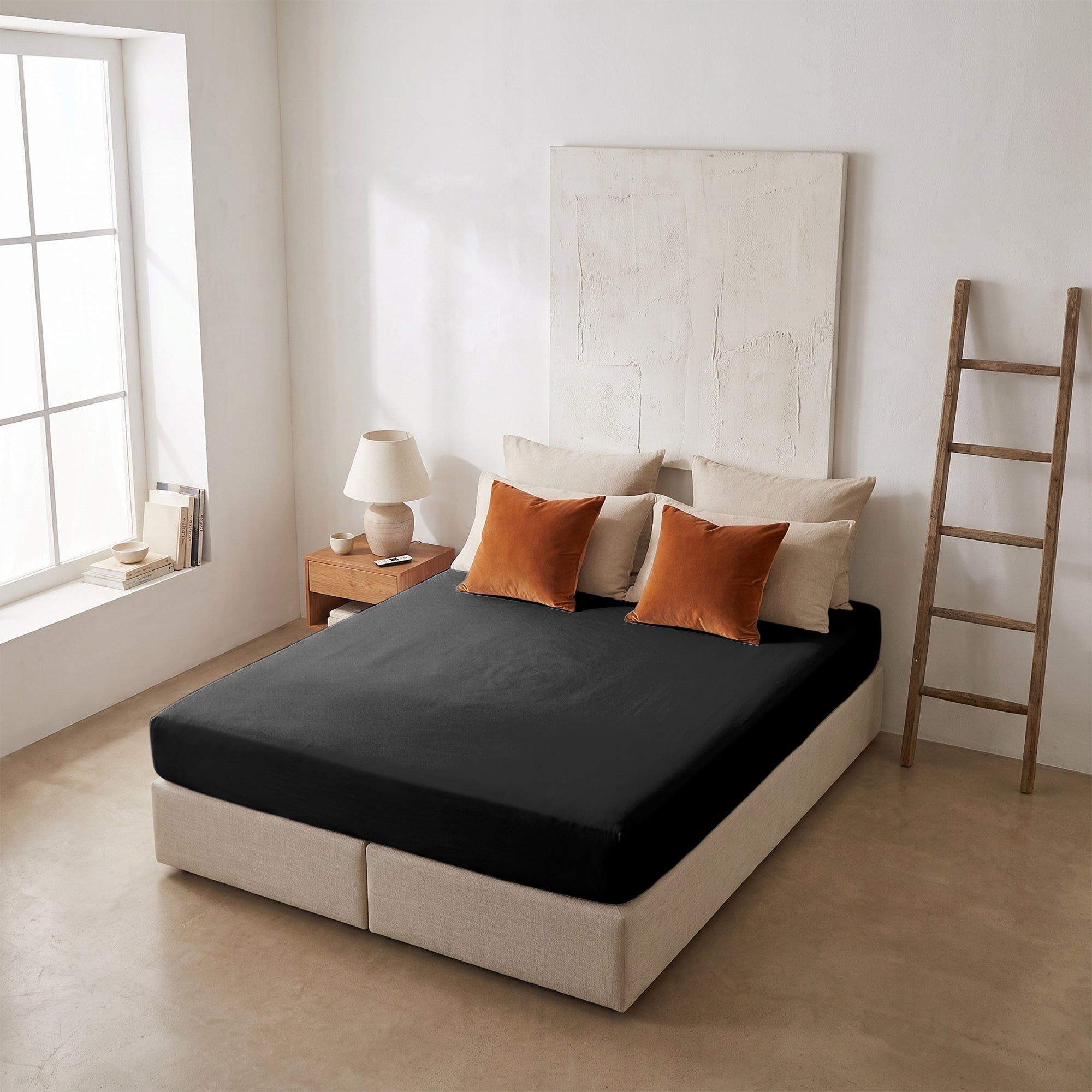 HappyBed verkoelend Hoeslaken | Black | 100% geweven Katoen