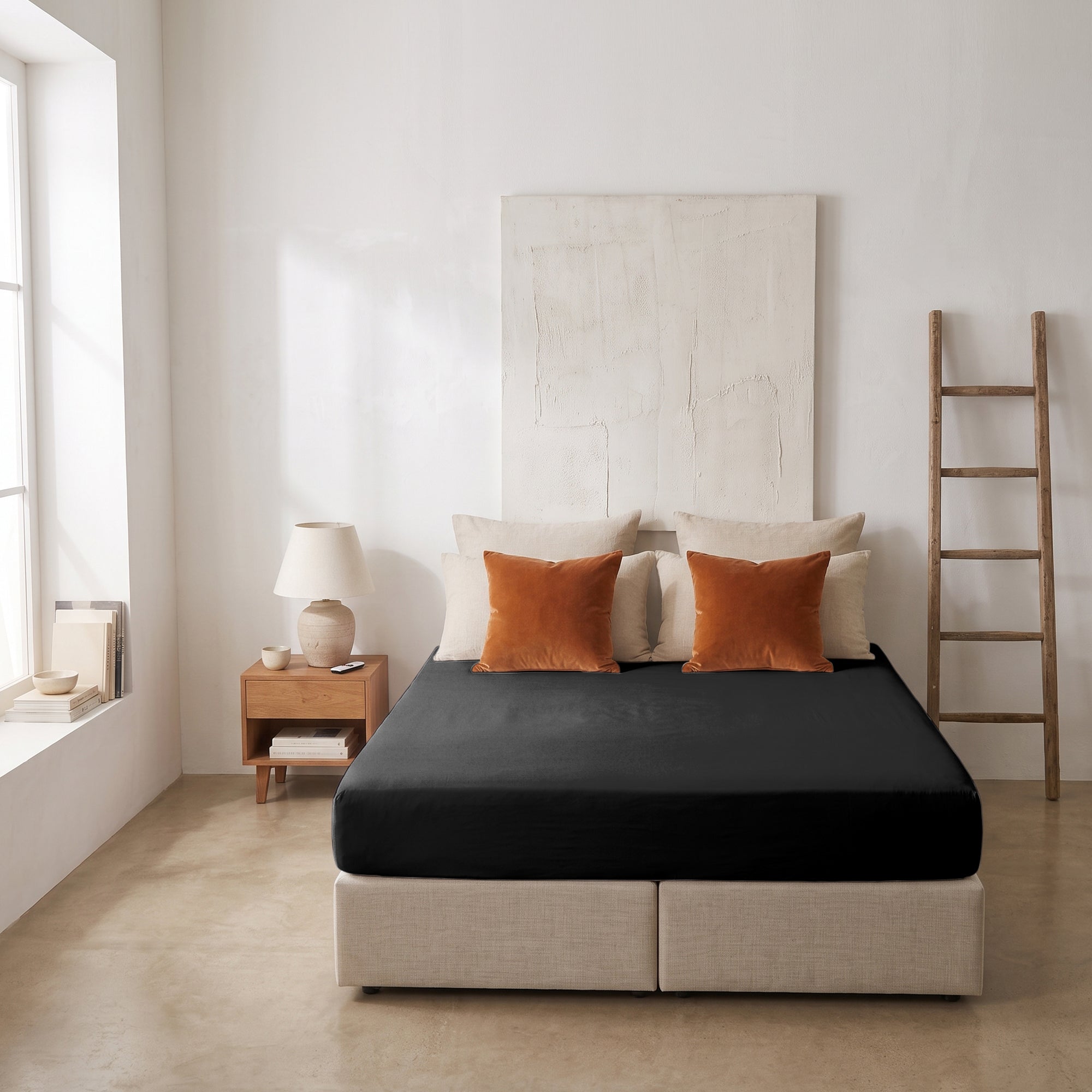 HappyBed verkoelend Hoeslaken | Black | 100% geweven Katoen