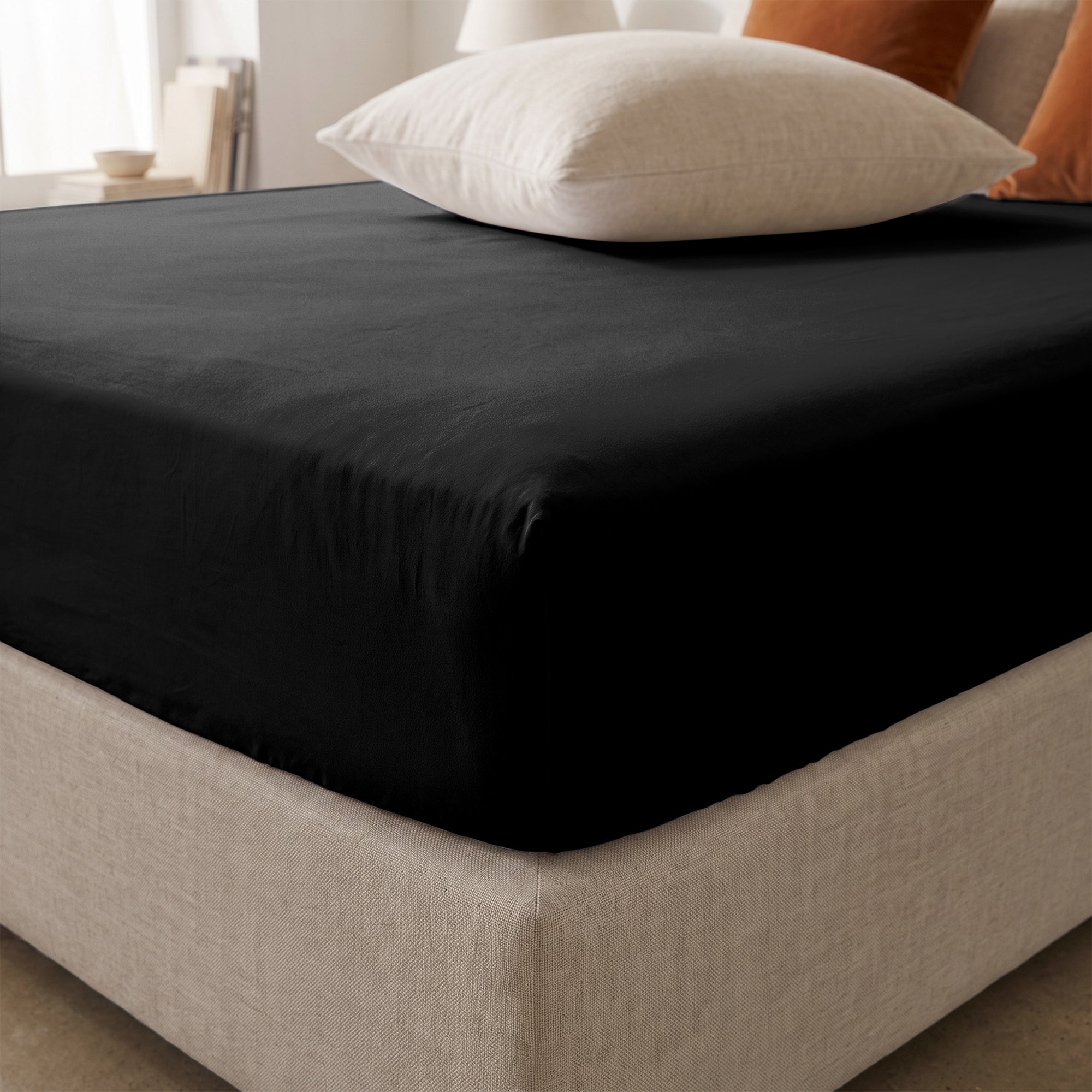 HappyBed verkoelend Hoeslaken | Black | 100% geweven Katoen