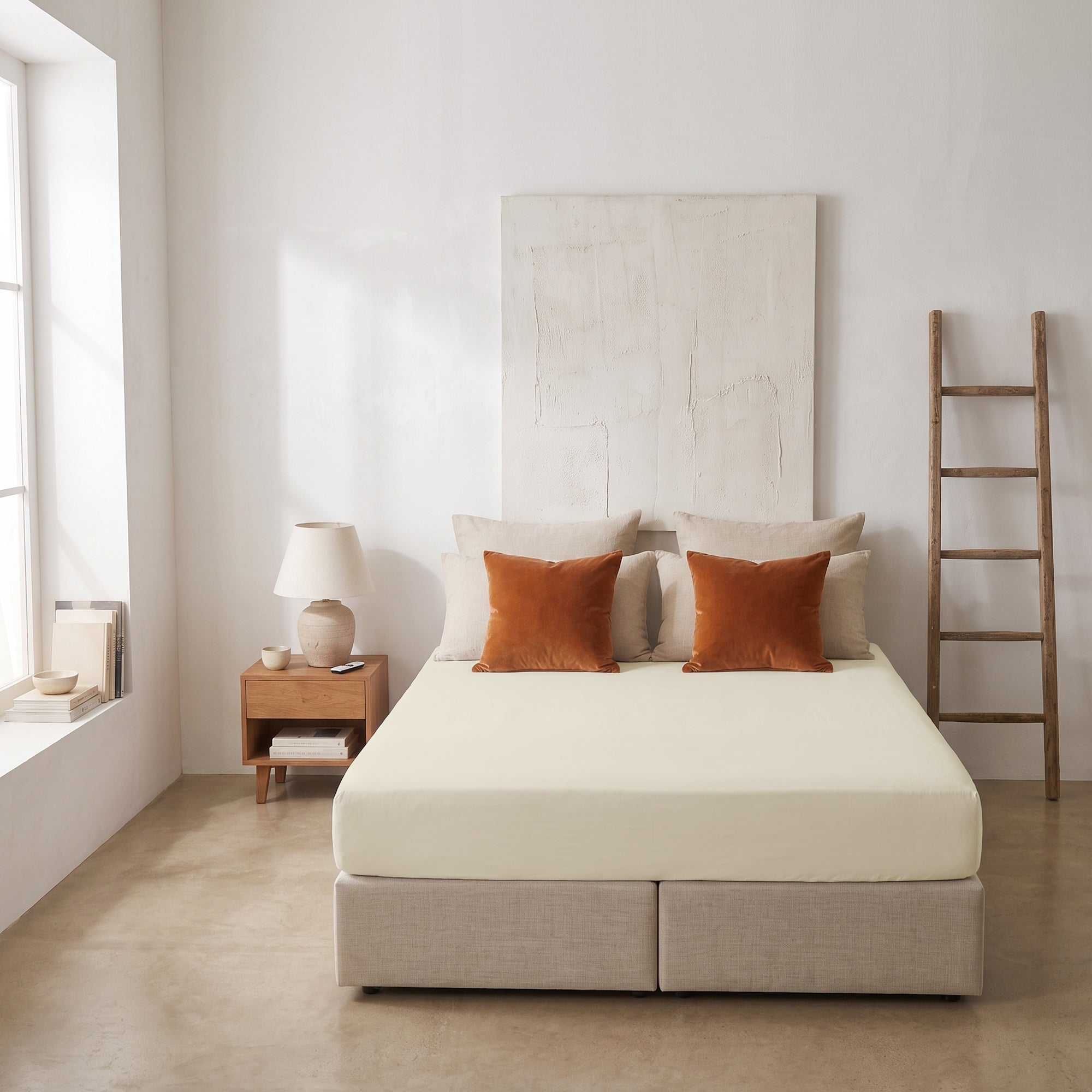 HappyBed Verkoelend Hoeslaken | Creme | 100% geweven Katoen
