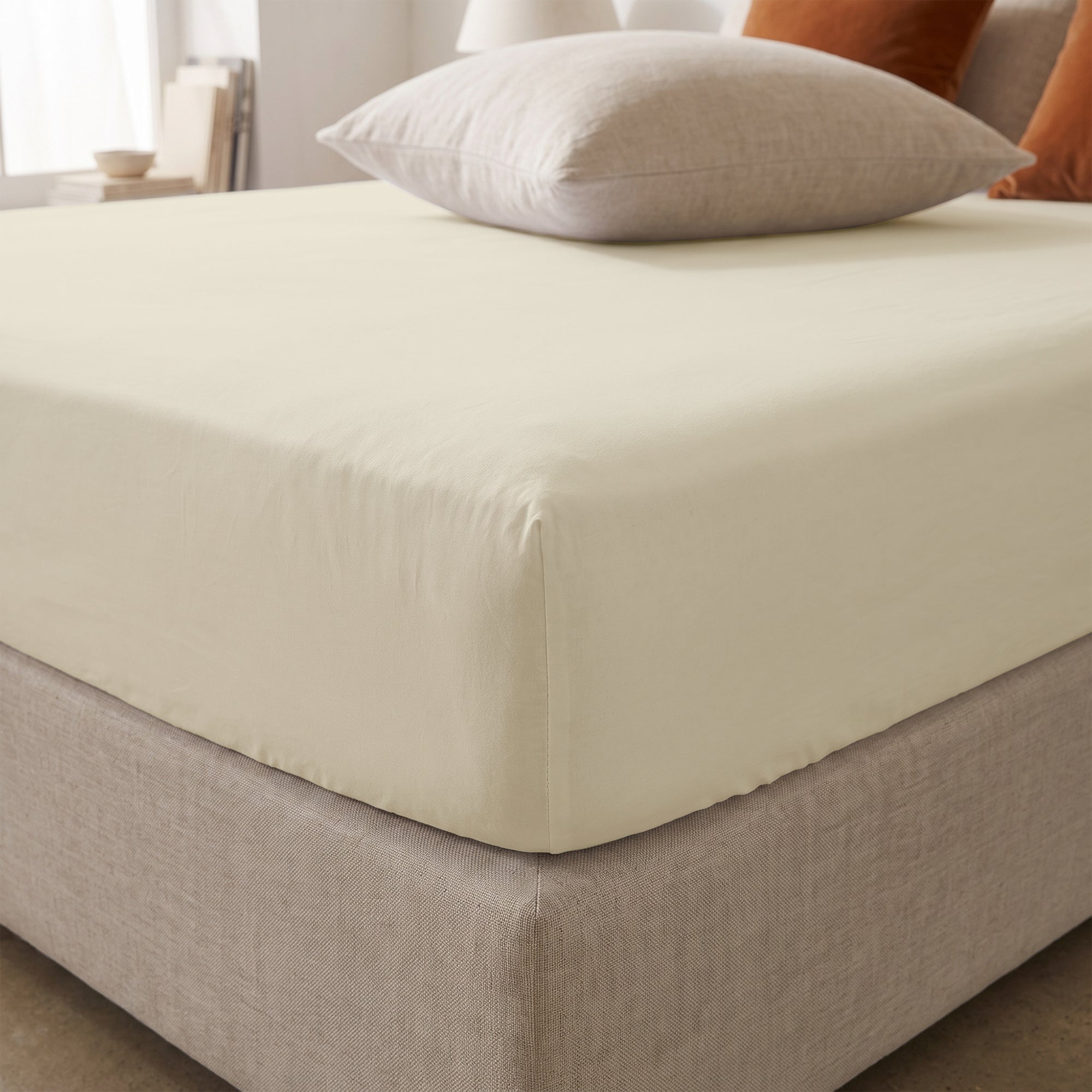 HappyBed Verkoelend Hoeslaken | Creme | 100% geweven Katoen