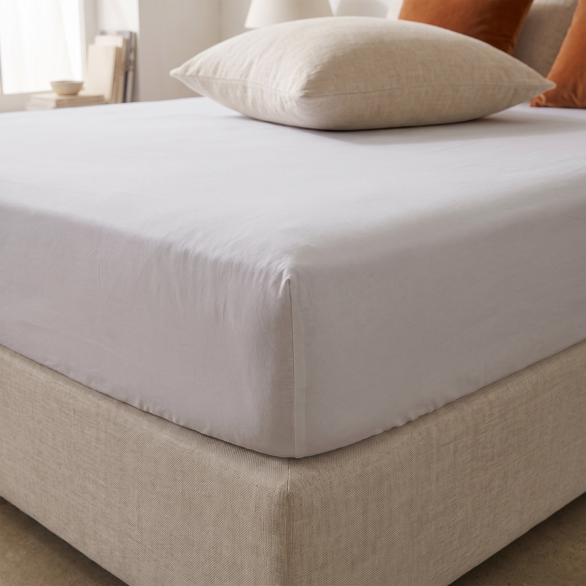 HappyBed cooling Fitted Sheet | Silver Grey | 100% woven Cotton