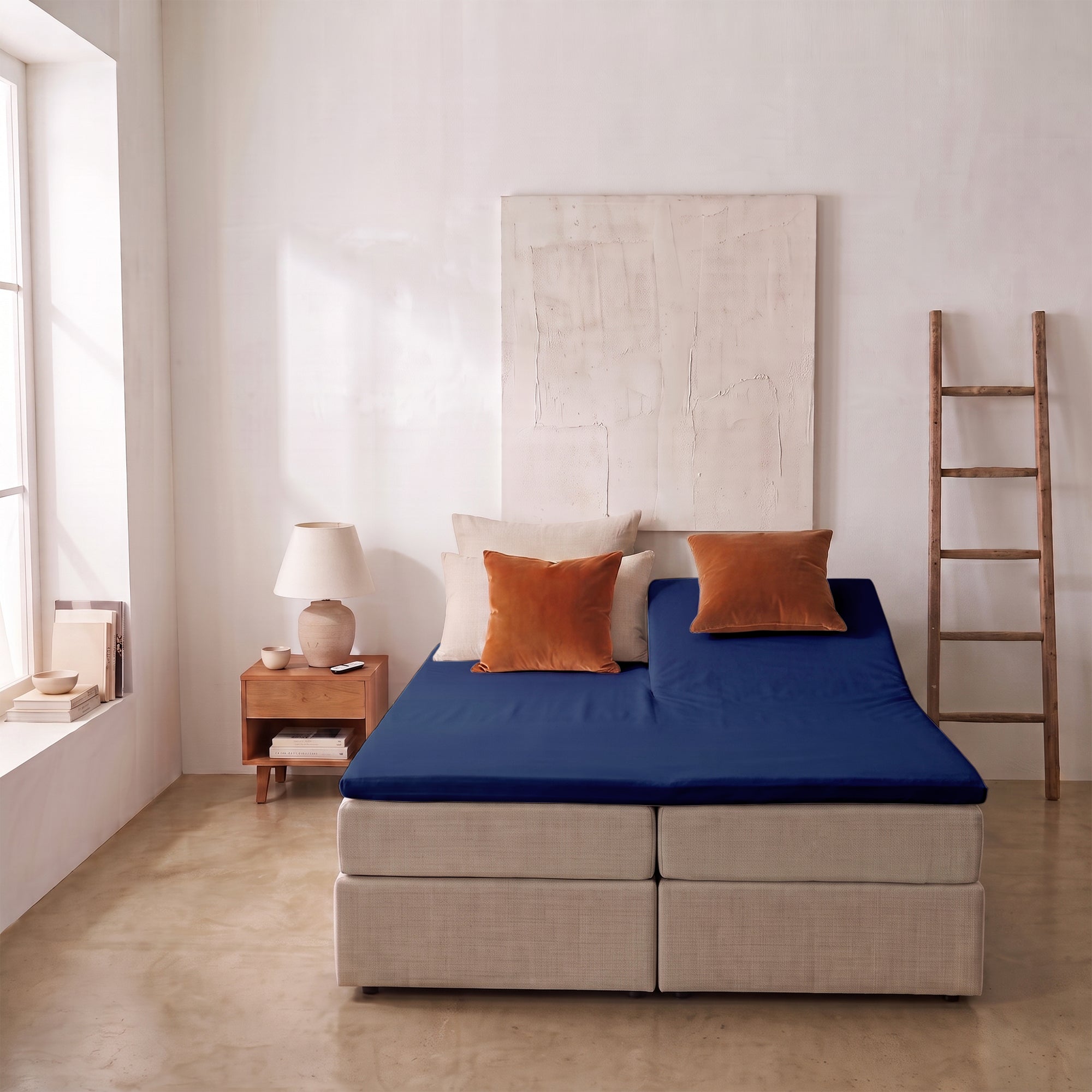 HappyBed Fitted Sheet | Split Topper | Navy | Cotton