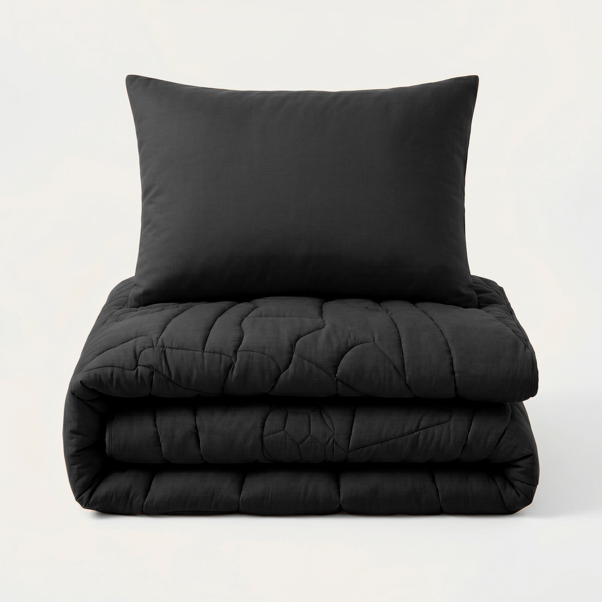 HappyBed Couette 4 saisons lavable pour enfants | WK Spits | Noir | Taie d'oreiller 60x70 cm incluse - SKU: 8717752147359