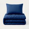 HappyBed Waschbare Ganzjahresbettdecke für Kinder | WM-Spitze | Navy | Inklusive 60x70 cm Kopfkissenbezug