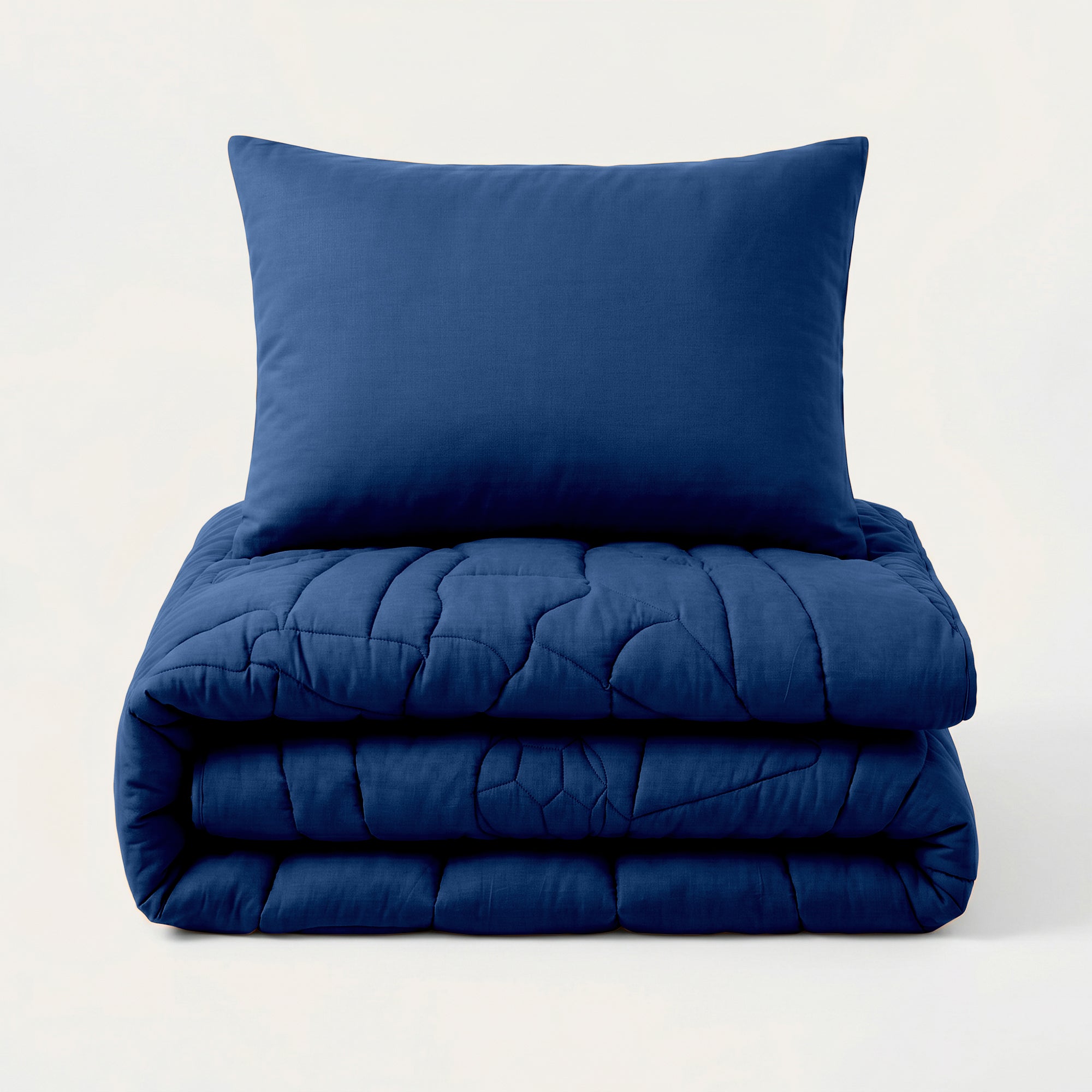 HappyBed Couette 4 saisons lavable enfant | WK Spits | Bleu marine | Housse d'oreiller 60x70 cm incluse - SKU: 8717752147335
