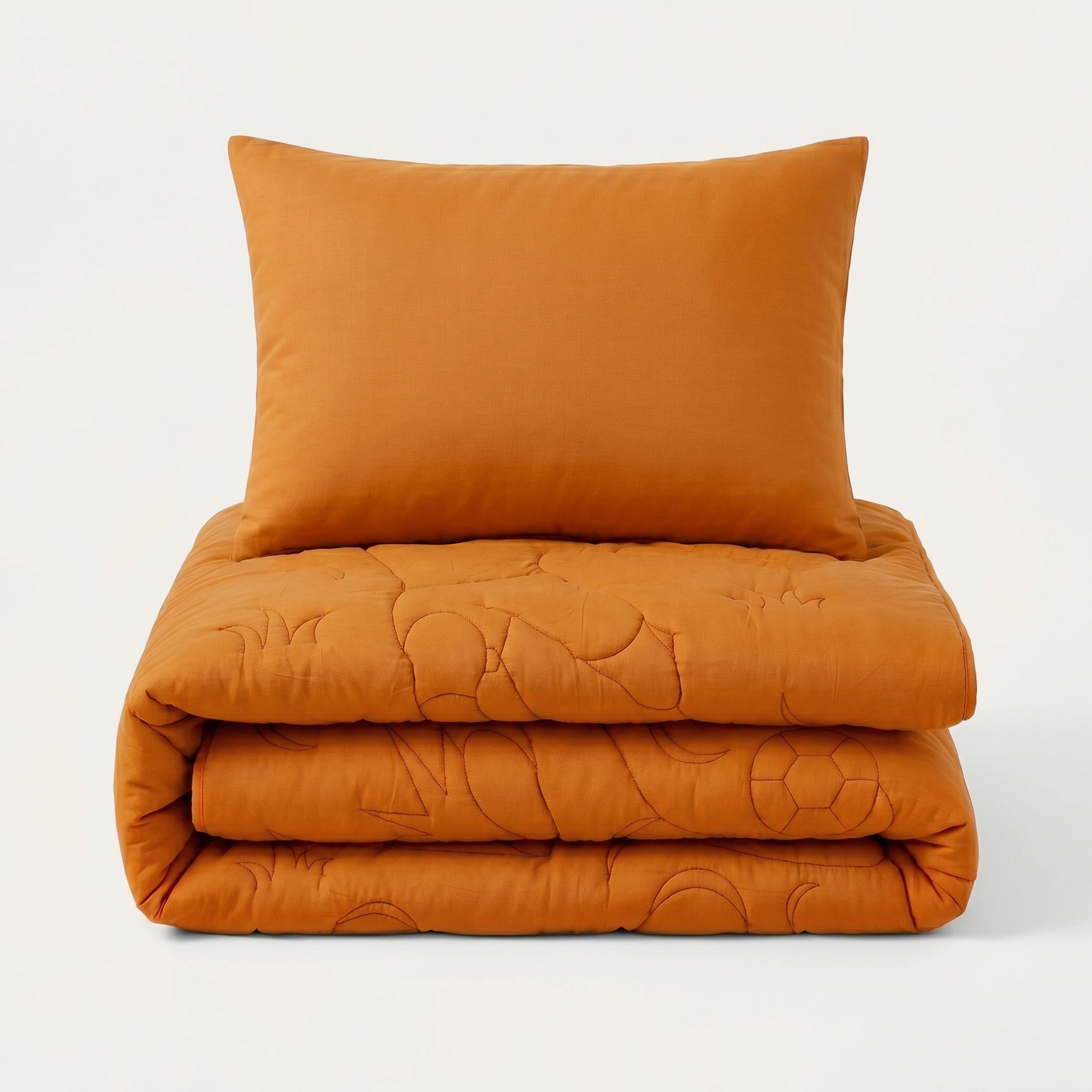 HappyBed Couette enfant 4 saisons lavable | WK schot | Orange | Taie d'oreiller 60x70 cm incluse - SKU: 8717752147441