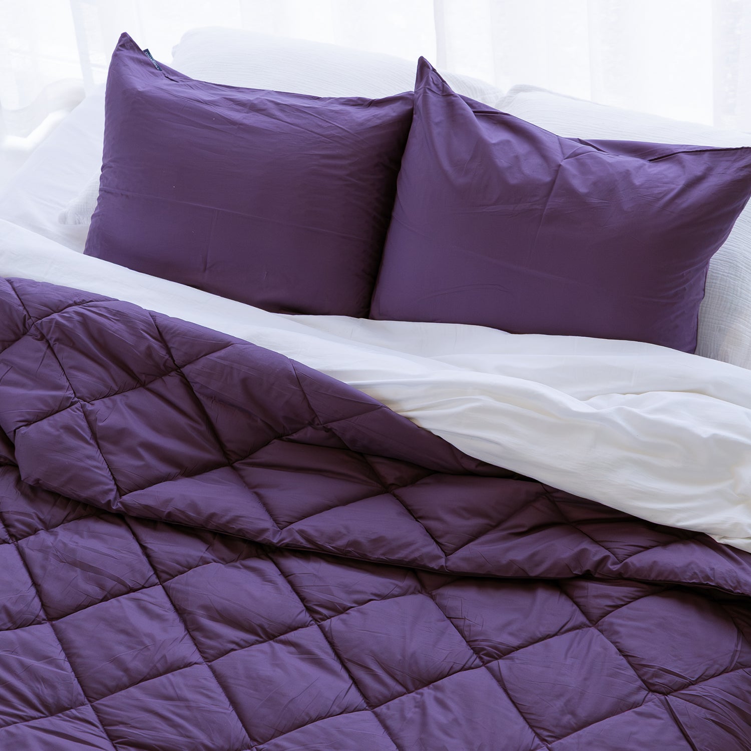 HappyBed Premium Percal Dekbed | Wineberry | Voor het hele jaar
