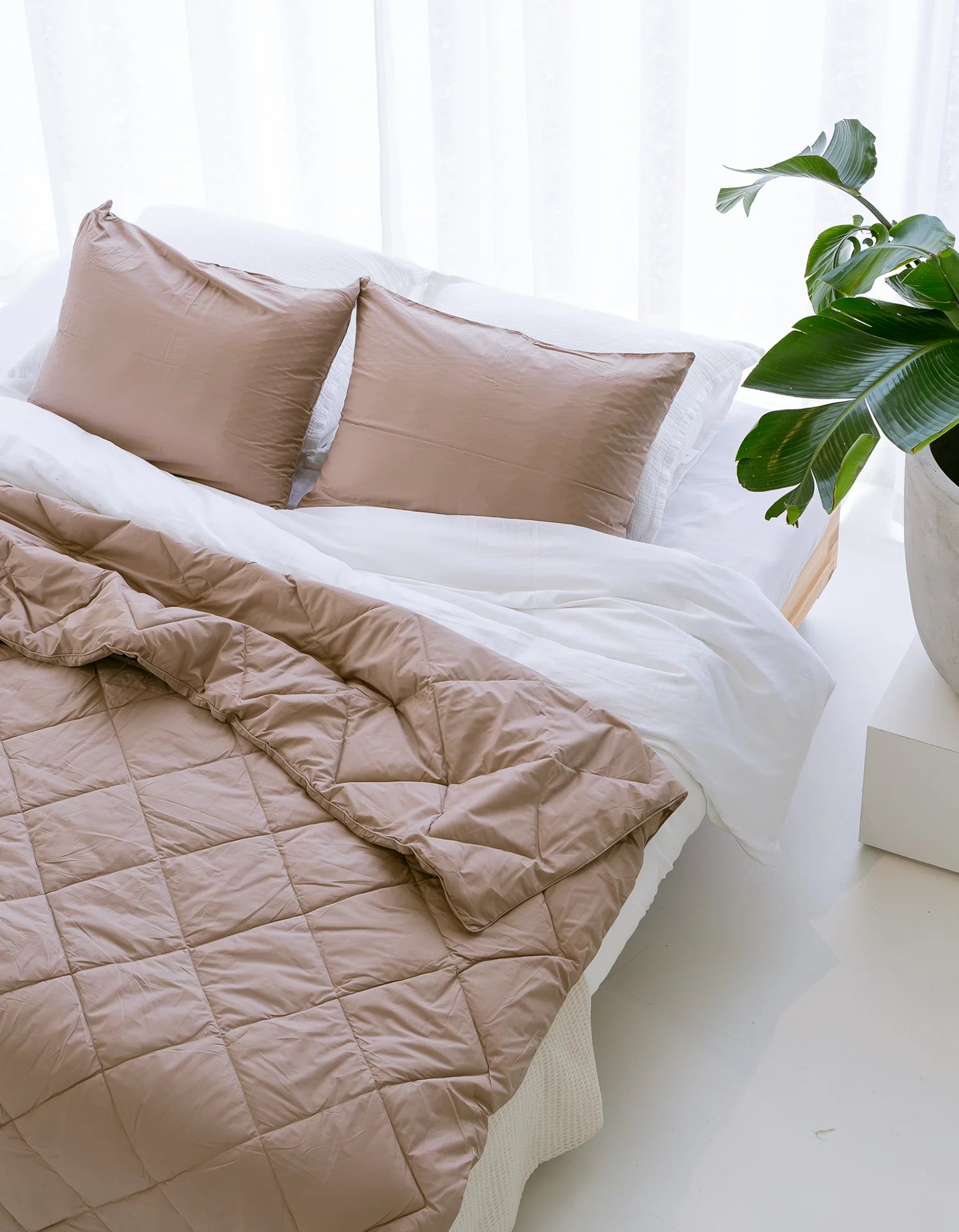 HappyBed Couette d'été lavable | Percale de coton | Dune