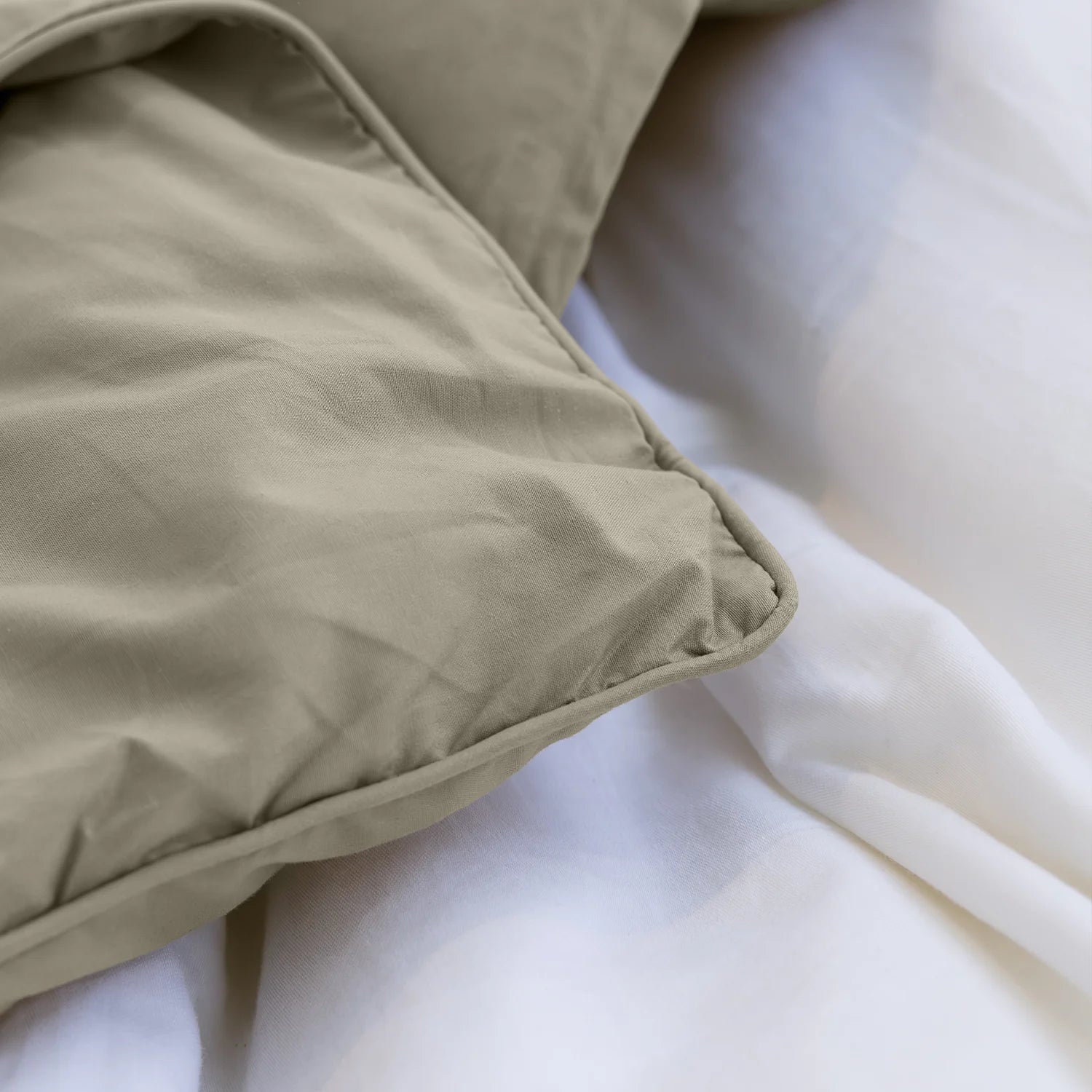 HappyBed Couette d'été lavable | Percale de coton | Vert sauge