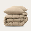 HappyBed Bestseller Bundle | All-Season Duvet Set Taupe – 2-piece bundle with tuck-in strip + pillowcases