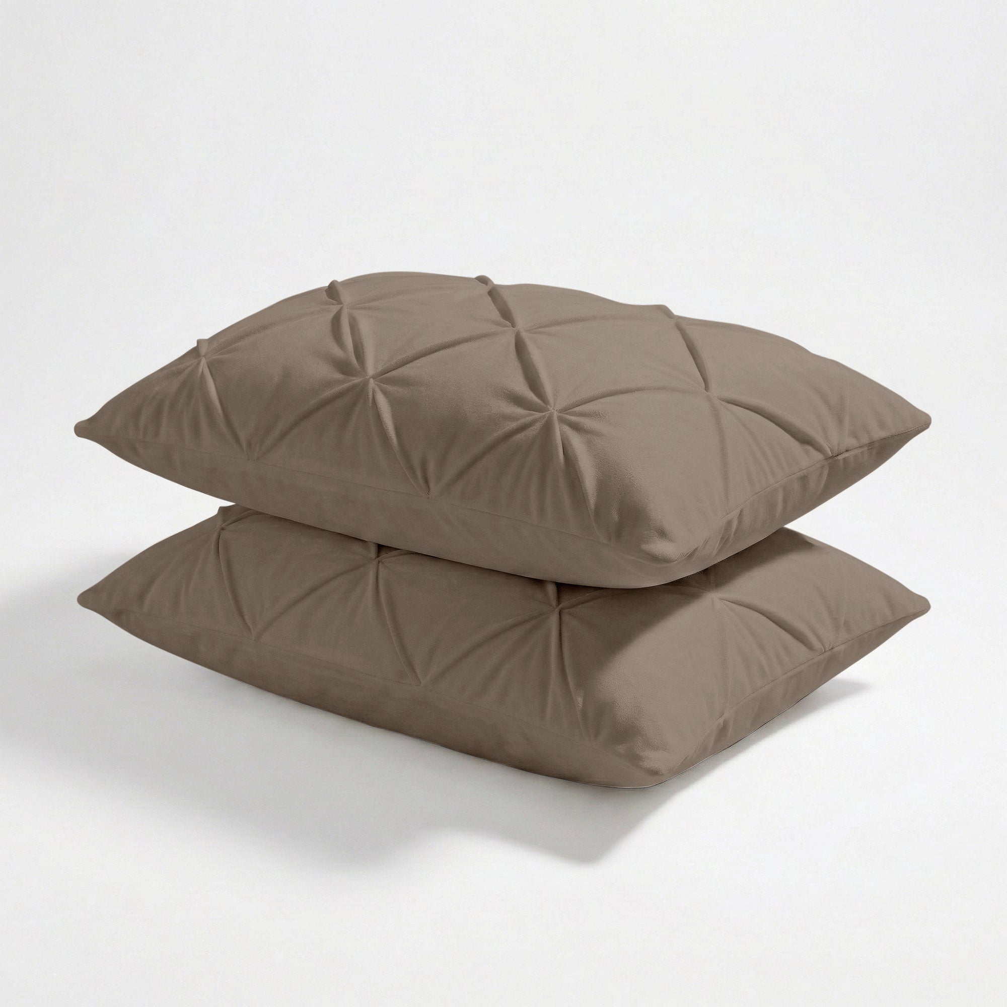 HappyBed Pillowcases | Grand Fold Velvet Taupe | Set of 2