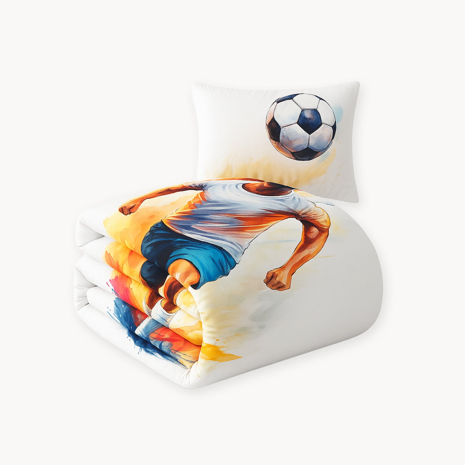 HappyBed Kids duvet for the whole year + pillowcase - Footballer - SKU: 8717752114689