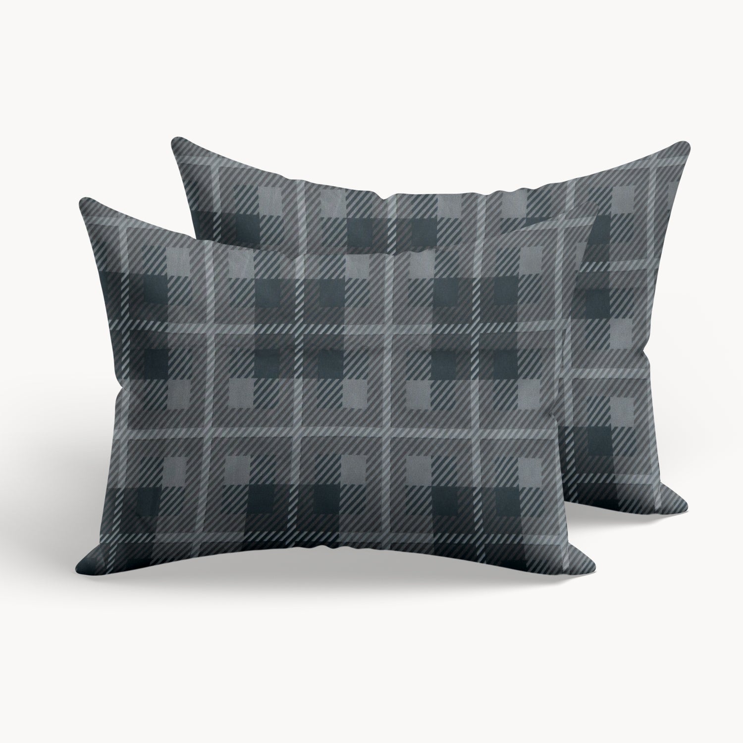HappyBed Pillowcase | Grey Tartan | Set of 2