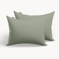 HappyBed Premium Kissenbezug | Salbeigrün | 2er Set | Perkal Baumwolle