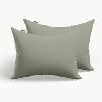 HappyBed Premium Kissenbezug | Salbeigrün | 2er Set | Perkal Baumwolle