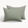 HappyBed Premium Kissenbezug | Salbeigrün | 2er Set | Perkal Baumwolle