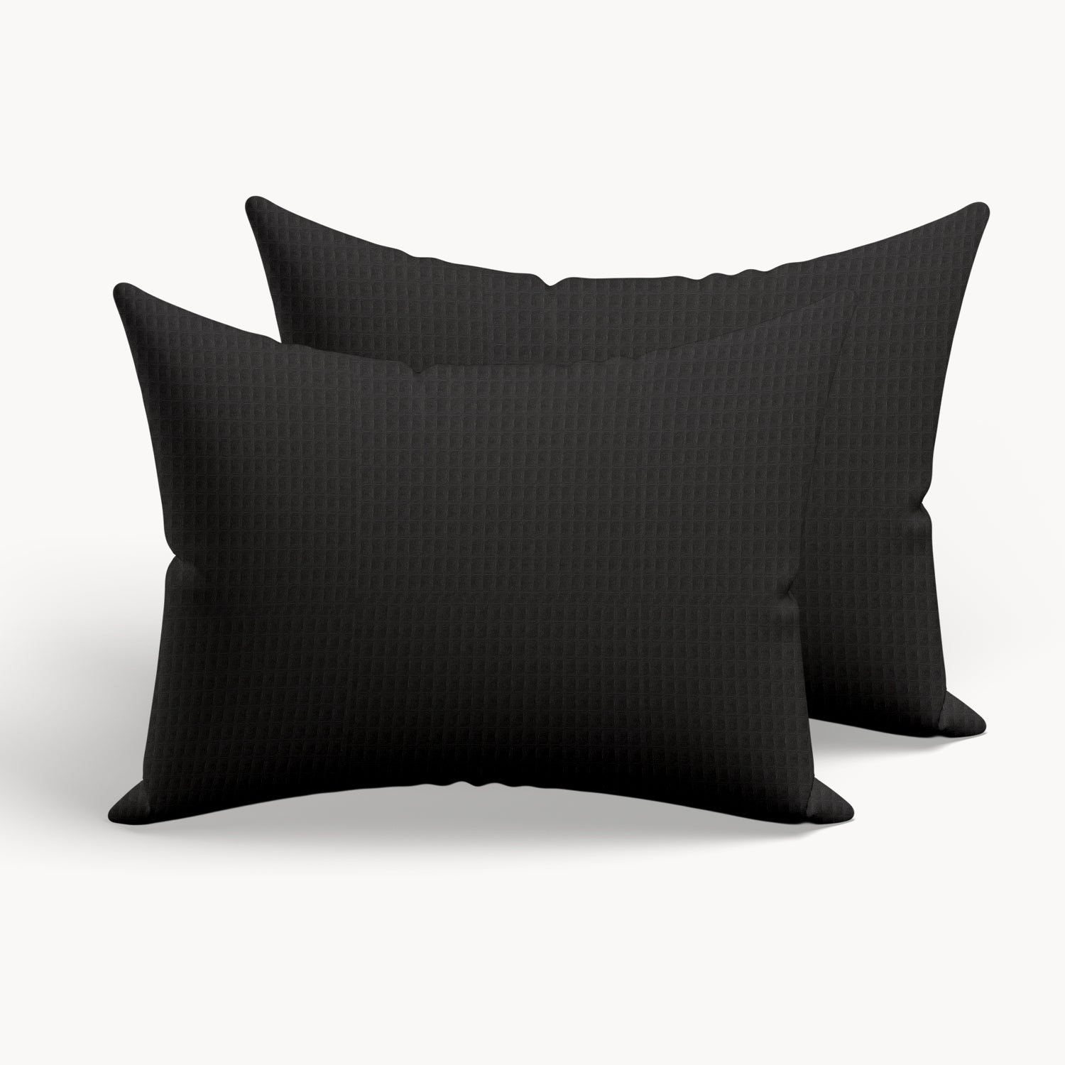 HappyBed Pillowcase | Waffle Pattern Black | Set of 2