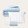 Light blue wasbaar dekbed in summer sale bundel aanbieding