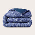 Double-faced HappyBed x A Fish Named Fred Mandala duvet with vibrant prints, year-round comfort, and easy care