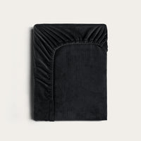 HappyBed Spannbettlaken | Samt Schwarz