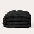 HappyBed Dekbed Ibiza Black met franjes, hypoallergeen en geschikt voor alle seizoenen