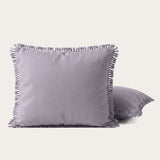 Set van 2 HappyBed kussenslopen Ibiza Burnished Lilac met franjes en bohemian stijl