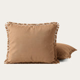 Set van 2 HappyBed kussenslopen Ibiza Hazelnut met bohemian franjes en zijdezachte stof