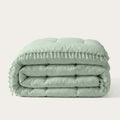 HappyBed Dekbed Ibiza Mint Green met franjes voor het hele jaar, hypoallergeen en snel droog