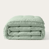 HappyBed Dekbed Ibiza Mint Green met franjes voor het hele jaar, hypoallergeen en snel droog