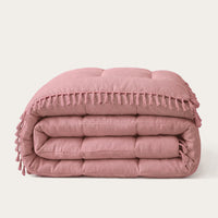 HappyBed dekbed Ibiza Pink met speelse franjes voor het hele jaar