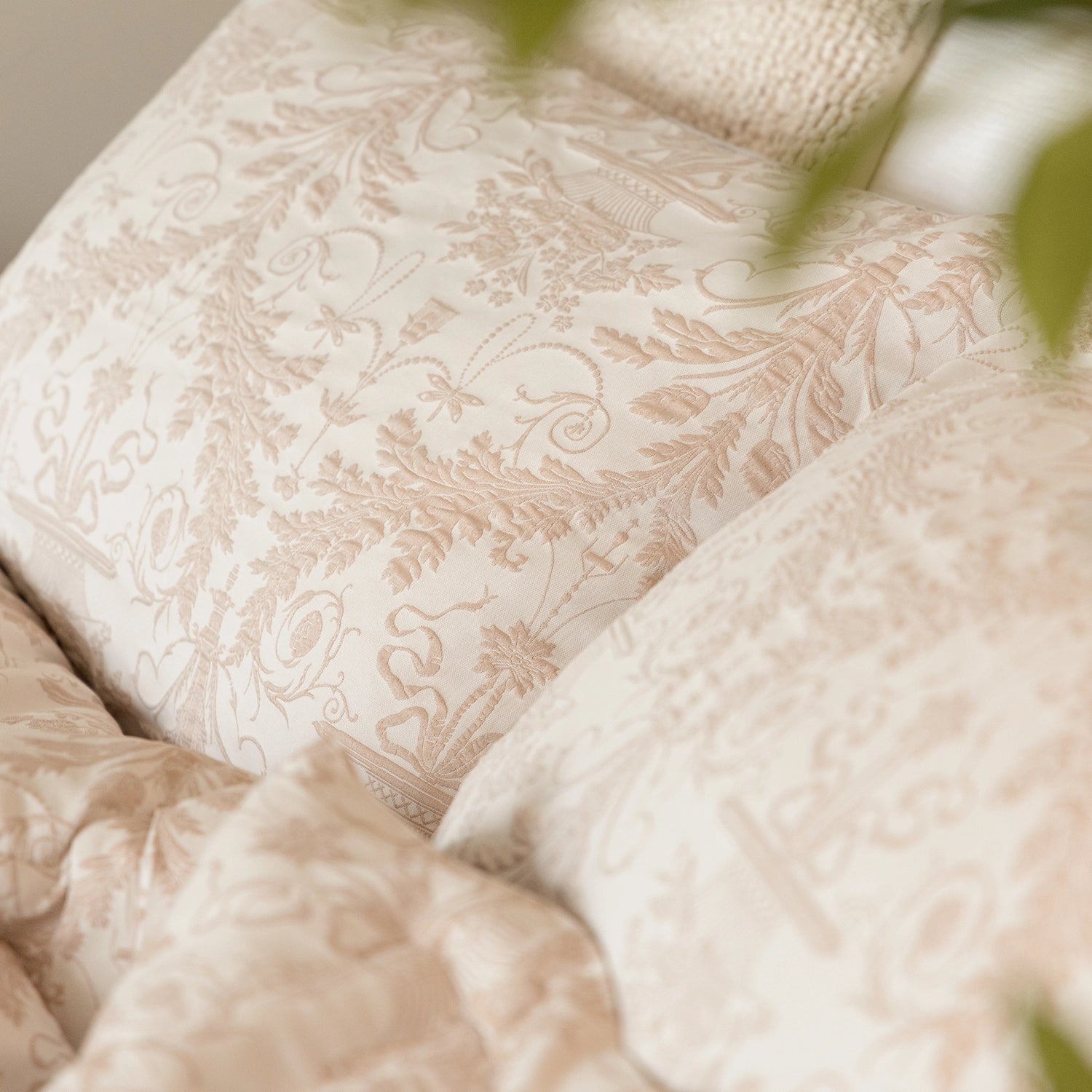 HappyBed Kussenslopen | Jacquard Taupe | Set van 2