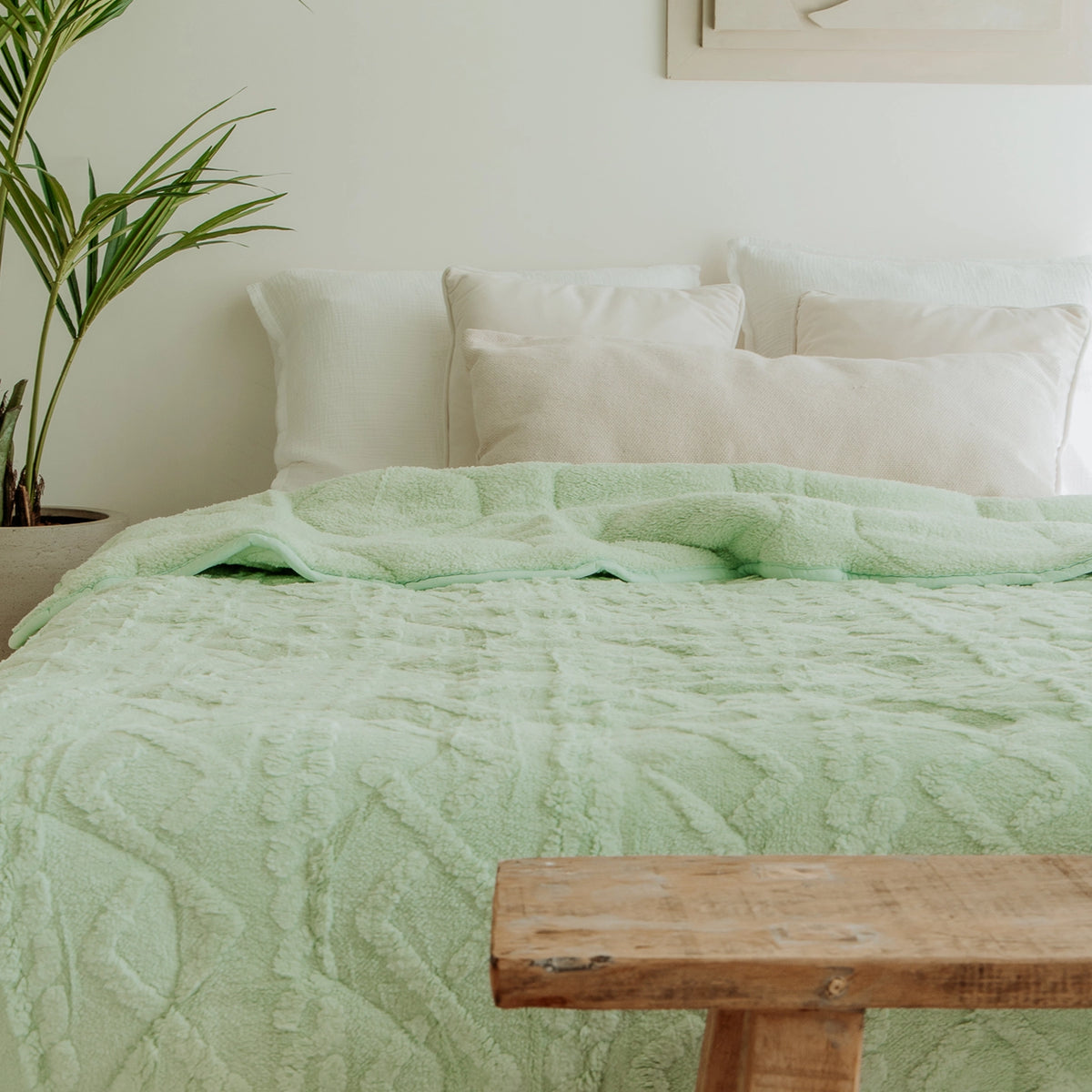 Wasbaar All Season Dekbed | Teddy | Jacquard | Groen
