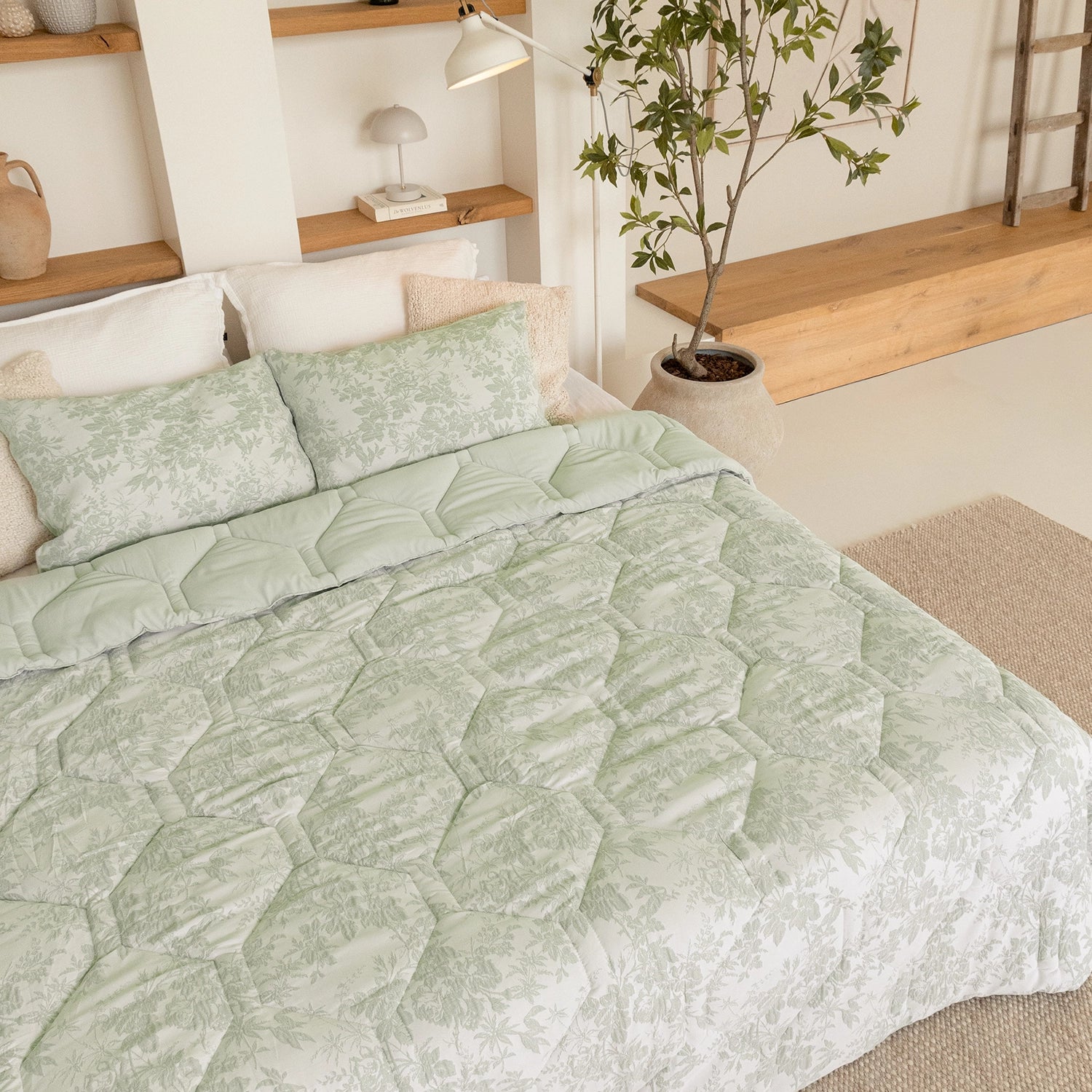 HappyBed Wasbaar All Season Dekbed | Jacquard | Mint