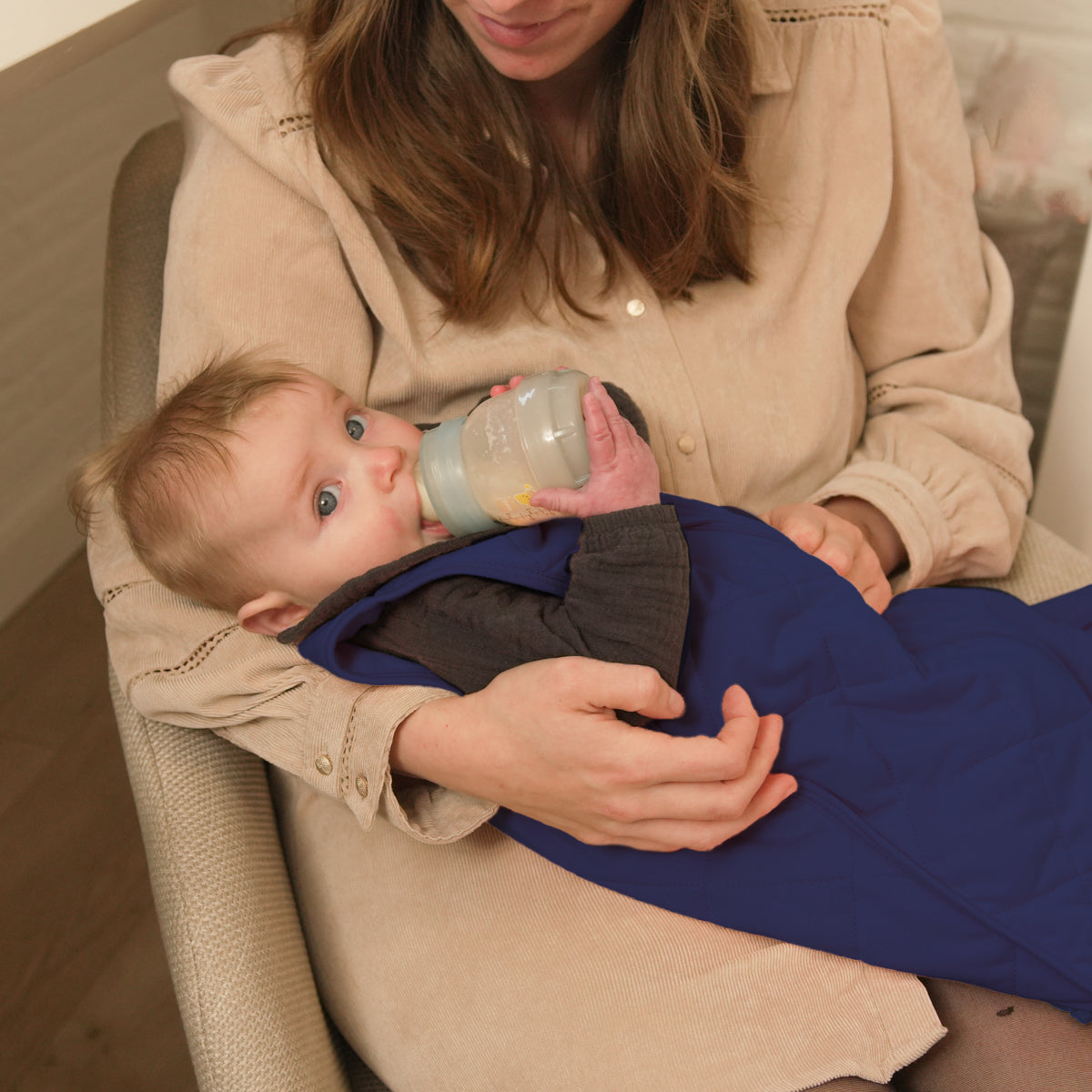 HappyBed verzwaarde baby slaapzak | Deep Blue