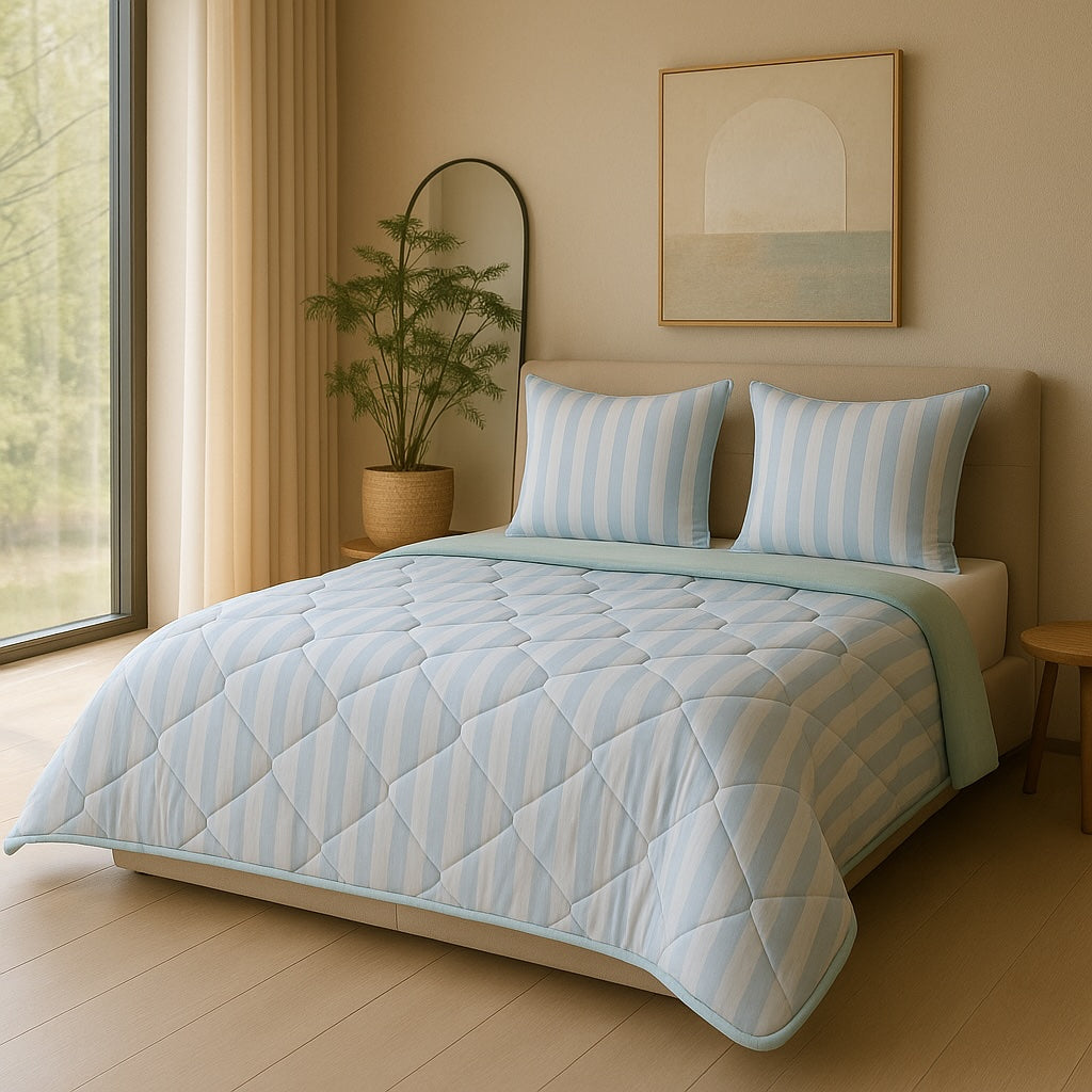 (PRE-ORDER) HappyBed summer duvet (Cooling) - Light blue