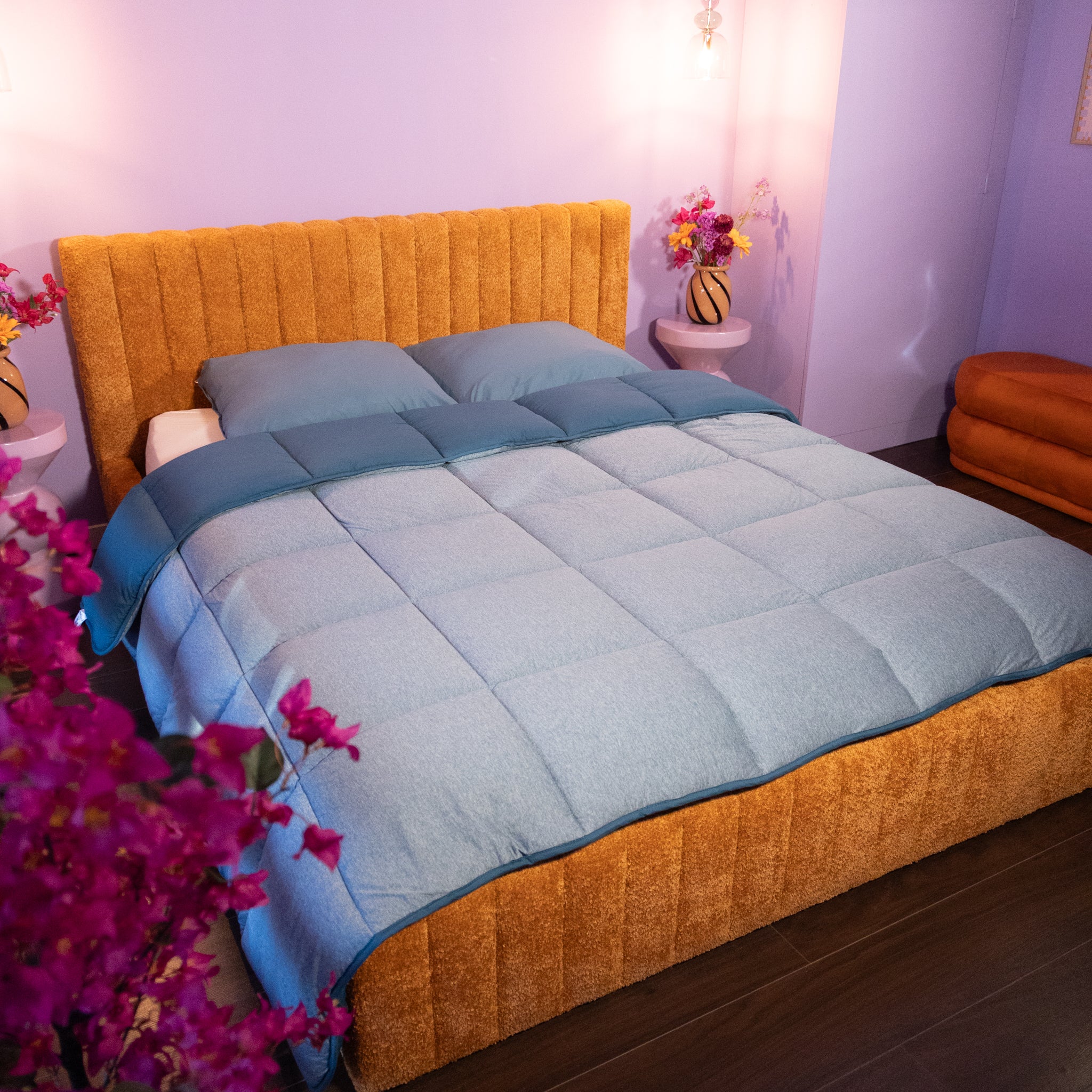 HappyBed Bettdecke | Jersey Blau | Für das ganze Jahr