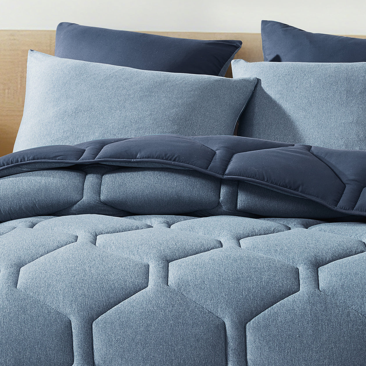 HappyBed Jersey Pillowcase | Blue | Set of 2