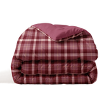 Washable All Season Duvet | Marshmallow | Tartan Burgundy