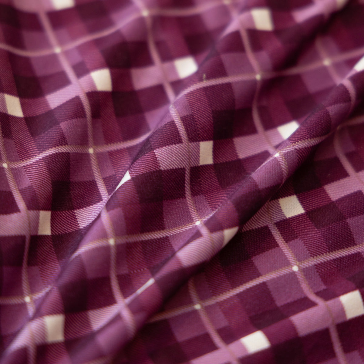 Washable All Season Duvet | Marshmallow | Tartan Burgundy