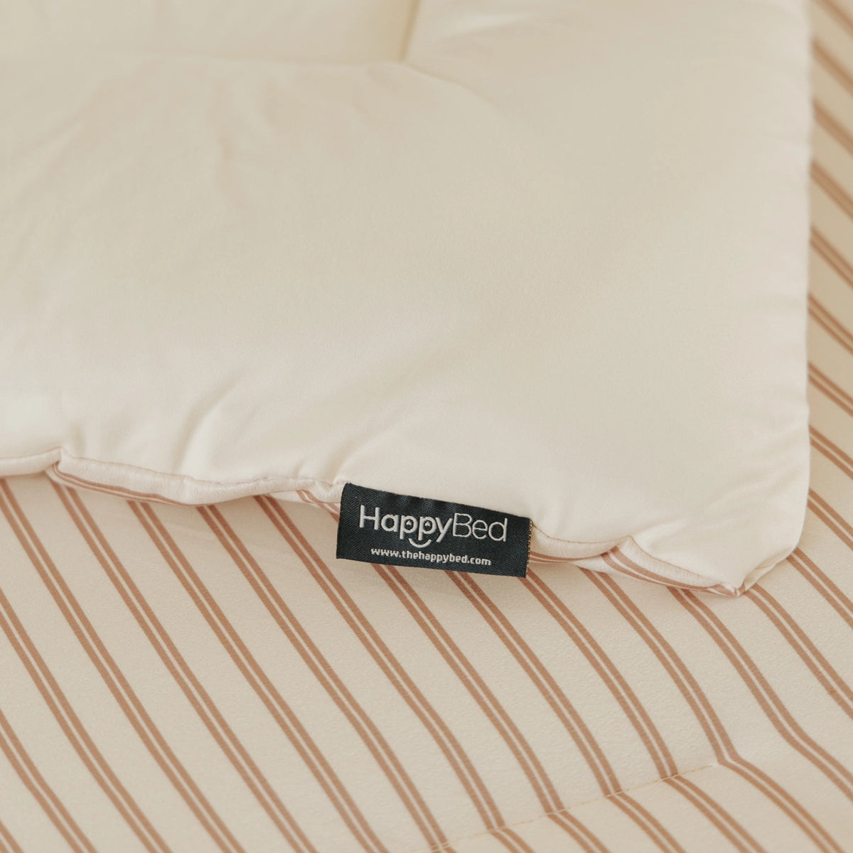 Washable All Season Duvet | Marshmallow | Mocha stripes