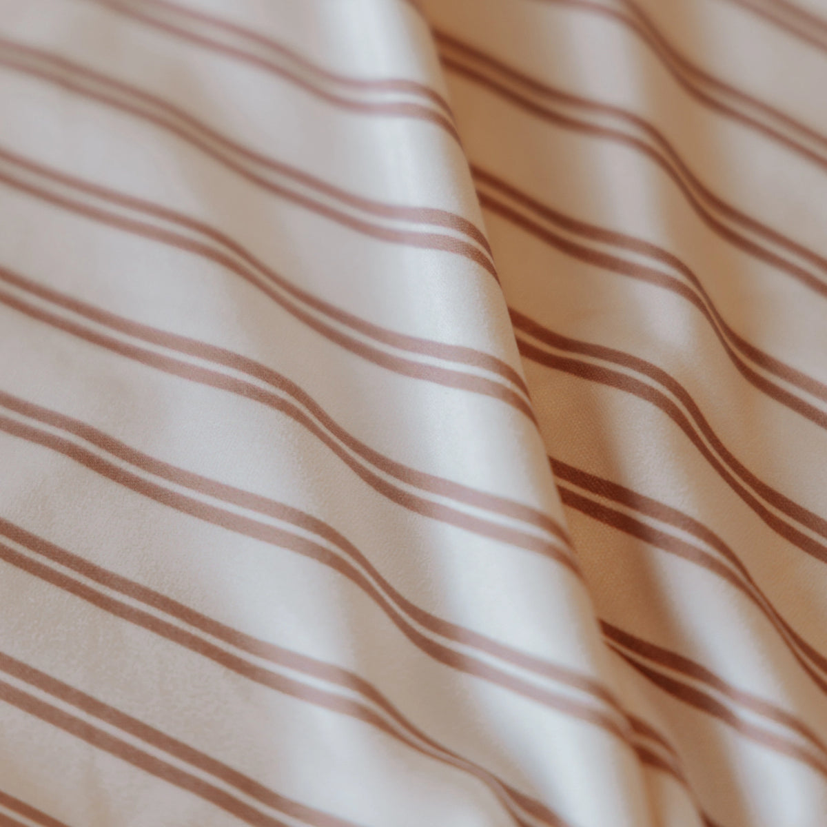 Washable All Season Duvet | Marshmallow | Mocha stripes