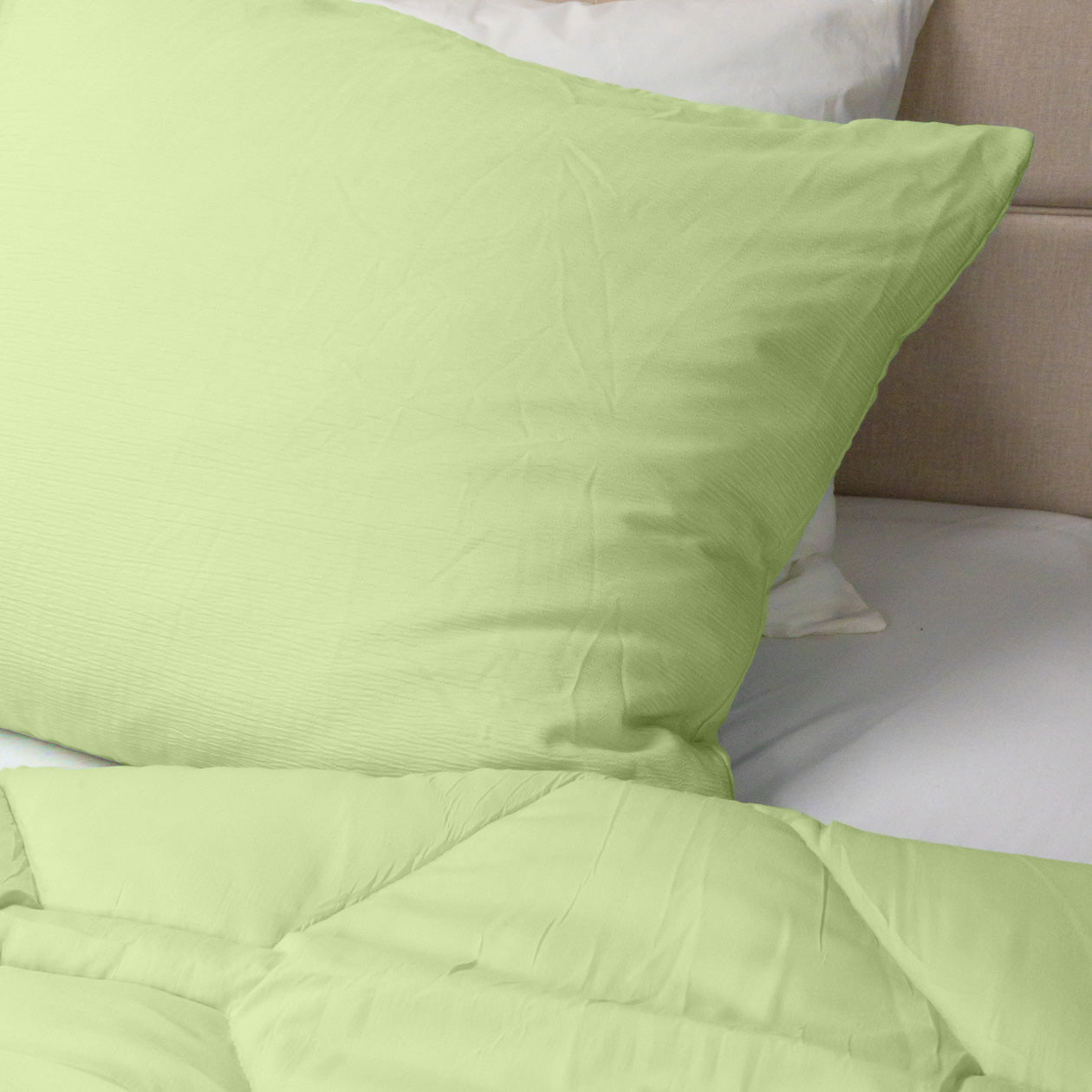 HappyBed Pillowcase | Muslin Light Green | Set of 2