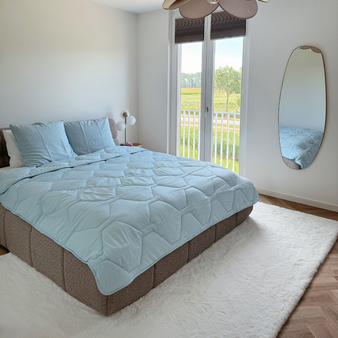 (BF) HappyBed Muslin - Light Blue - Duvet for all seasons 240x220cm