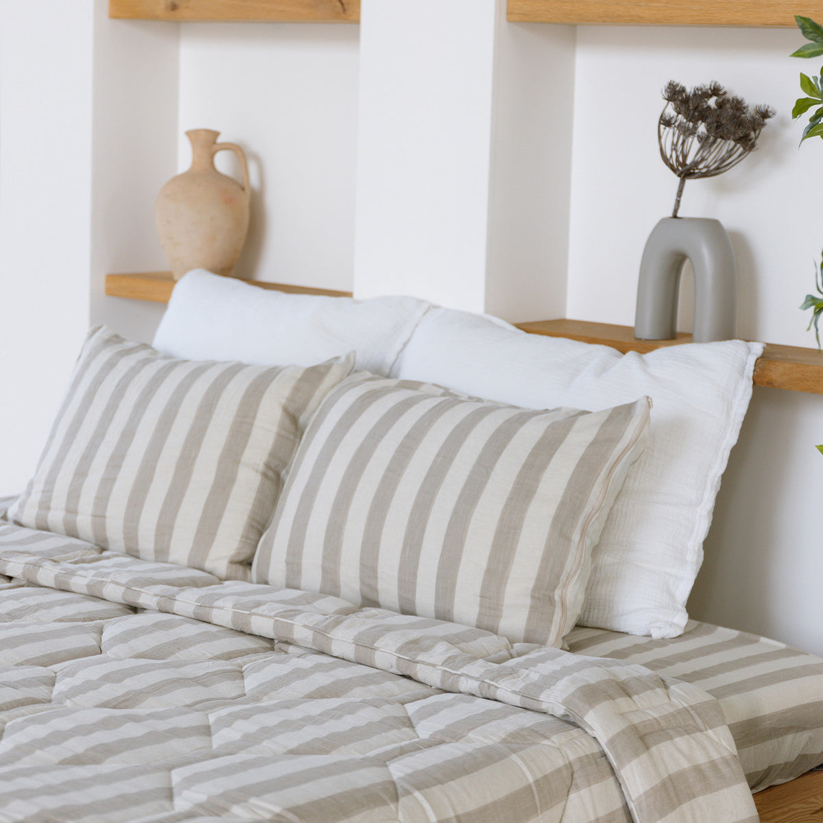 Fitted Sheet| Stripes Mélange| Cotton Linen