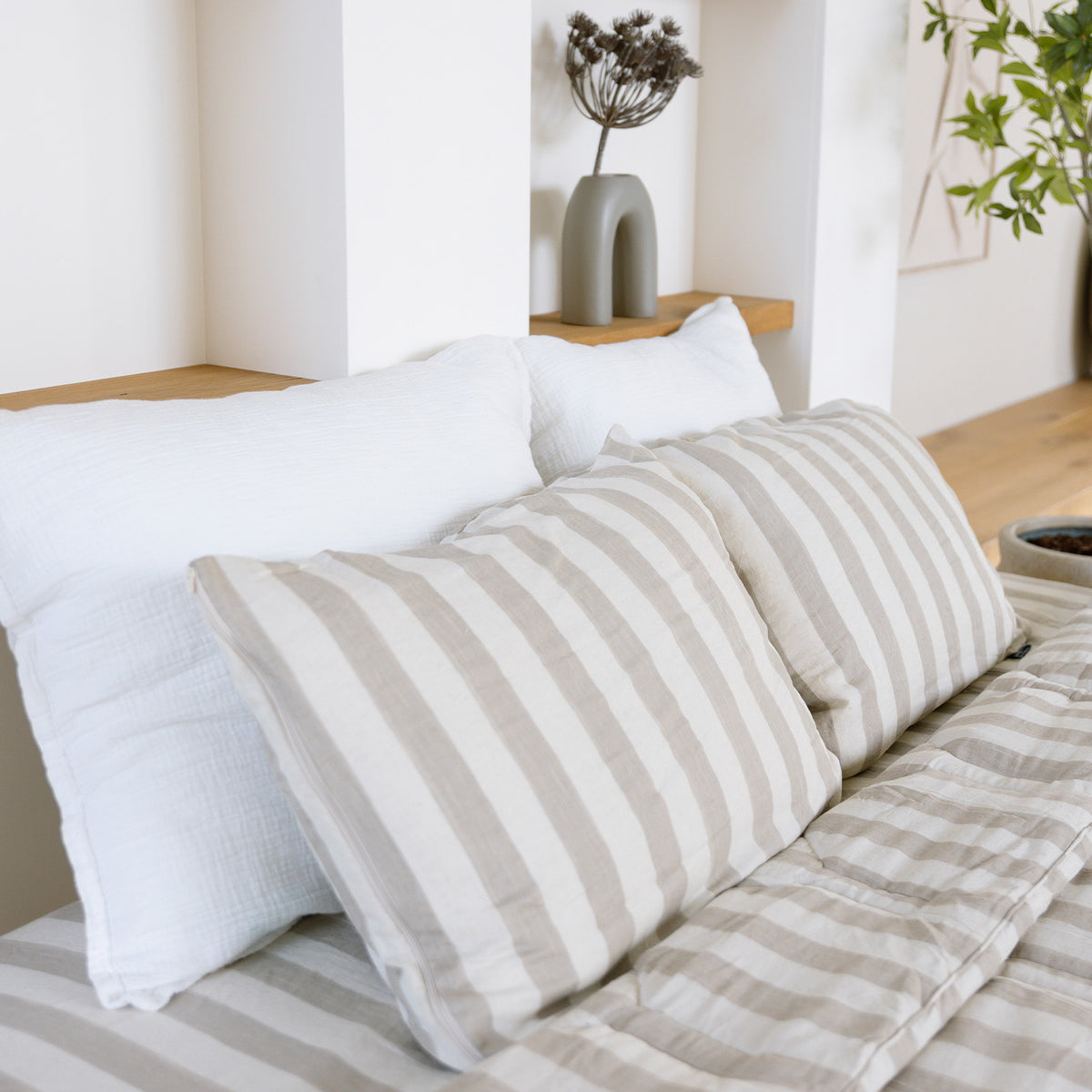 Fitted Sheet| Stripes Mélange| Cotton Linen