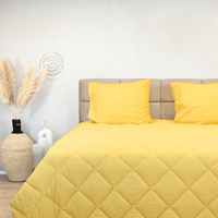 HappyBed Premium dekbed in Sevilla sunset, percal katoen, geschikt voor elk seizoen.