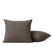 Set van 2 HappyBed Premium Percal kussenslopen in anthracite met zachte katoenen stof en hotelsluiting