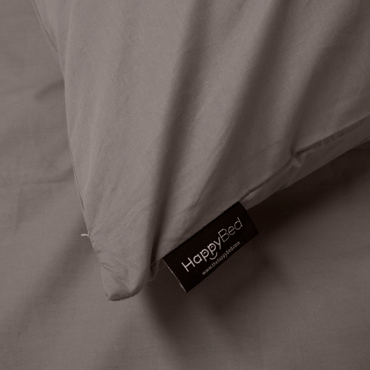 HappyBed Premium Percale Pillowcases | Anthracite | Set of 2