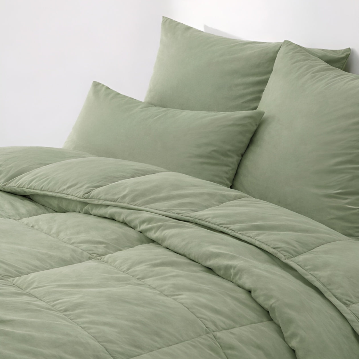 HappyBed Premium Kussensloop | Sage Green | Set van 2 | Percal Katoen